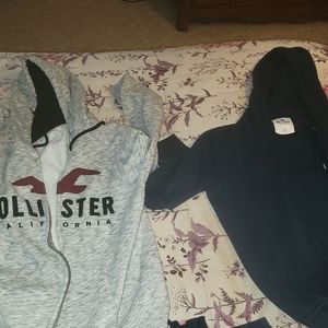 Young Men's Hollister pants and Medium hooded jackets..6 pieces total